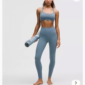 Lululemon Light Blue / Gray High-Waisted Leggings